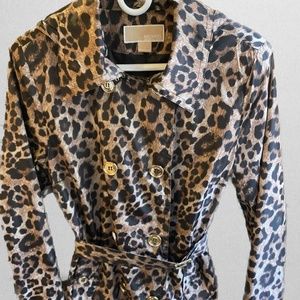 Cheetah Leopard Print Trench Coat